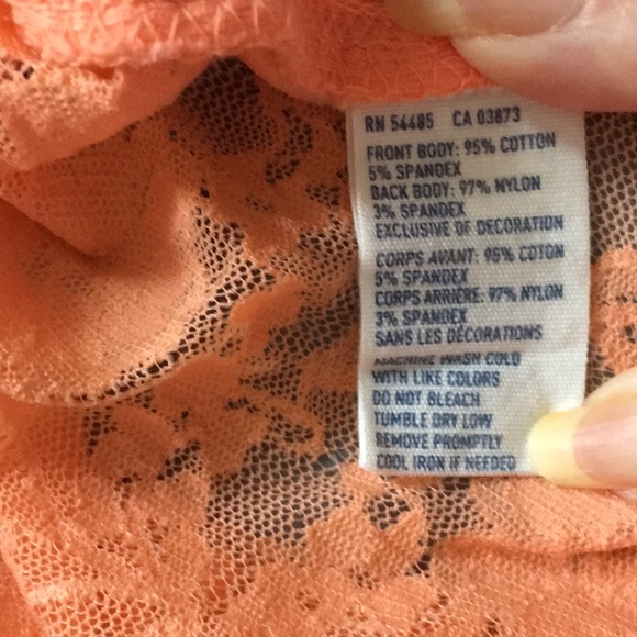 🧡American eagle peach lace tank top- XS - Picture 10 of 12